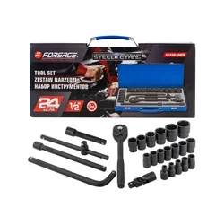 FORSAGE 24 Piece 1/2″ (8–32 mm) Impact Socket & Wrench Set (F‑4245B‑5MPB)