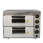 Premium Quality Stone Base Double Deck 16x16 Inch Electric Pizza Oven