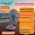 Alfalite Classic-3 24W DC Solar Table Fan, 12 Inch Sweep With In-Built Rechargeable Battery For Indoor And Outdoor Usage