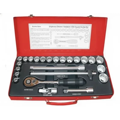 Inder 12.7 mm 1/2" Bi-Hex Metric Socket Set 24 Pcs P-920A