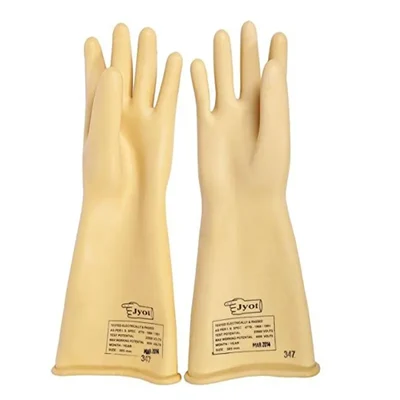 Indiana Jyot 11 Kv Electrical Rubber Hand Gloves (White)
