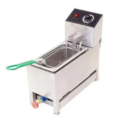 Commercial 5L Electric & Gas Deep Fat Fryer 1500W, Stainless Steel Body