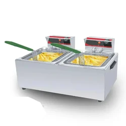  Akasa DF 8L DBL Electric Stainless Steel 8L + 8L Double Deep Fryer, 3600W