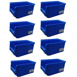 Avsar 230 x 150 x 120 mm FPO Blue Storage Bin, Premium HDPE Material (Bin-25) - Pack of 8