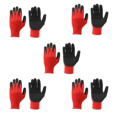 Industrial Cut-resistant Gardening Work, Rubber Safety Hand Gloves(Pack-5)