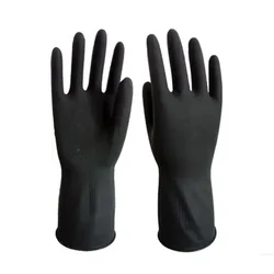 Gripex Black Industrial Rubber Gloves Offer Excellent Protection Against Chemicals, Abrasions & Punctures(Pack-1 Pair)