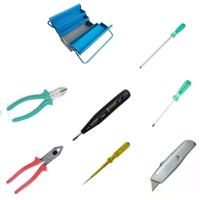 Taparia 8 Pcs Electrician Pro Kit, Digital Tester, Side Cutter, Screwdrivers, Plier, Utility Knife, Line Tester & Tool Box