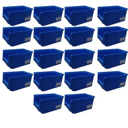 Avsar 200 x 125 x 100 mm FPO Blue Storage Bin, Premium HDPE Material (Bin-15) - Pack of 18