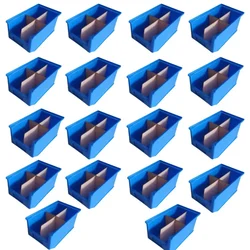 Avsar 200 x 125 x 100 mm FPO Blue Storage Bin with Vertical & Horizontal Partition, HDPE Material (Bin-15) - Pack of 18