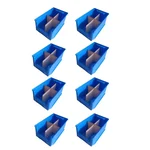 Avsar 230 x 150 x 120 mm FPO Blue Storage Bin with Vertical & Horizontal Partition, HDPE Material (Bin-25) - Pack of 8