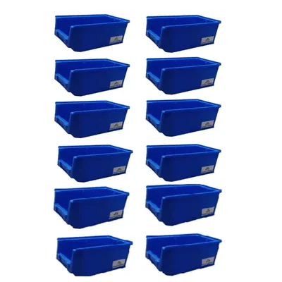 Avsar 12 pcs 230 x 150 x 120 mm FPO Blue Storage Bin,Premium HDPE Material (Bin-25) - Pack Of 12