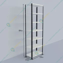 Alija 84 x 29 x 15 Inch 7 Shelves Multipurpose Storage Rack With Accessories ( Colour- Ivory & Black)(Gauge-20 Gauge)