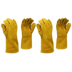 Donizard L Size Premium Leather Industrial Welding Hand gloves with Super Soft Cotton Lining (Pack Of 2)