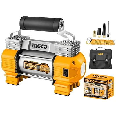 INGCO 8 Bar (120 psi) Auto Air Compressor 12V, With Double Cylinder (AAC2508)