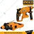 INGCO 22mm 20V Cordless Rotary Hammer With Drill Bits & Chisel, 1350 RPM (CRHLI2201)