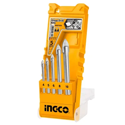 Ingco 5 Pcs Glass Drill Bits Set With Plastic Box - AKD7058