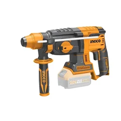 INGCO 26mm 20 V Lithium-Ion Cordless Rotary Hammer With Drill Bits & Chisel, 1100 RPM (CRHLI20228)