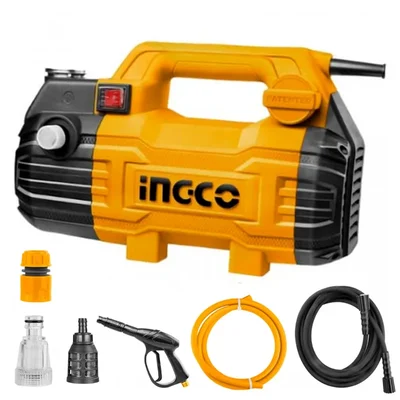 Ingco 100 Bar, 1500W Induction Motor High Pressure Car Washer With Accessories(HPWR15028)