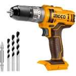 Ingco 10 mm 20V Lithium-ion Cordless Impact Drill With Drill Bits, 1500 RPM (CIDLI201455)