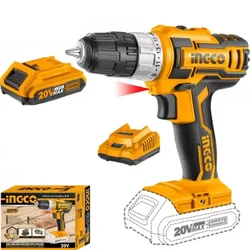 Ingco 10 mm 20V Lithium-Ion Cordless Drill with Battery & Charger, 1500 RPM (CDLI20024)