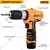 INGCO 10 mm 12V Lithium-Ion Cordless Impact Drill With Battery, Charger & Drill Bits, 15000 RPM  (CIDLI1232)