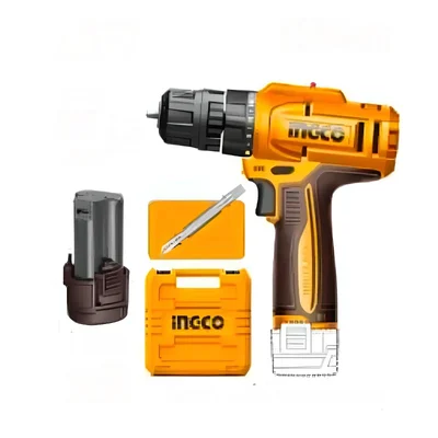 Ingco 10mm 12V 2-Speed Gear Function Cordless Drill Driver With Battery & Bit, Max. Torque 20 N.m (CDLI12206)