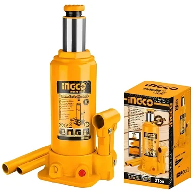 Ingco ( HBJ1002 ) 10 Ton Hydraulic Bottle Jack with Safety Valve - 460 mm Maximum lifting Height 