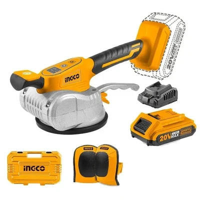 INGCO 20V 125 mm Lithium-Ion Tile Vibration Machine with Battery & Charger (CTVLI20101)