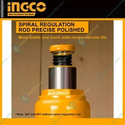 Ingco (HBJ1202) 12 Ton Capacity Hydraulic Bottle Jack with Safety Valve for Hatchback Cars, Compact SUVs - 470 mm Maximum lifting Height 