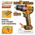 Ingco 13mm 20V Brushless Cordless Metal Chuck Impact Drill With Cr-V Bits & Drill Bits, 0-500/0-2000 RPM (CIDLI205581)