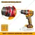 Ingco 13mm 20V Brushless Cordless Metal Chuck, F/R Function Impact Drill With Cr-V Bits & Drill Bits, 0-500/0-2000 RPM (CIDLI205581) 