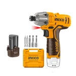 Ingco 12V 6.35 mm (1/4") Lithium-Ion Cordless Impact Driver With Battery & Accessories, 2800 BPM (CIRLI12015)