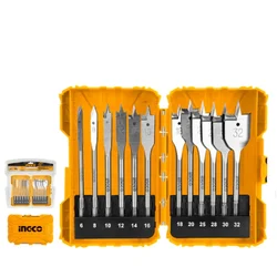 Ingco 152 mm 12 pcs Flat Wood Drill Bits Set (AKDL1201)