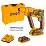 Ingco 16 mm 20V Li-Ion Cordless Rotary Hammer Drill With Battery, Charger & Drill Bits, 850 RPM (CRHLI201681) 