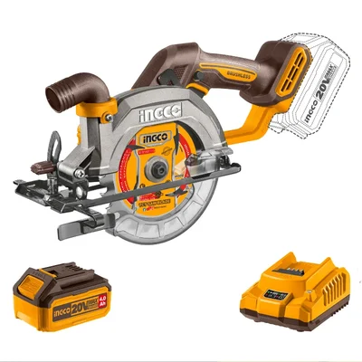 Ingco 140mm 20V Cordless Circular Saw With Battery, Charger & Blade, 6300 RPM (CSLI14021)