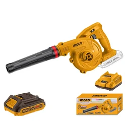 Ingco 20V Cordless 2-Speed Adjustment Air Blower With Battery & Charger, Max. Air Volume 2.7m³/min (CABLI200181)