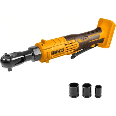 Ingco 3/8 Inch 20V Cordless Drive Ratchet With 3 Pcs Sockets, 250 RPM (CDRLI2060151)