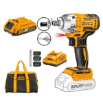 Ingco 20V 1/2" Lithium-Ion Cordless Impact Driver & Wrench with Accessories, 2300 RPM (CIWLI20208)