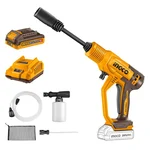 INGCO (CPWLI20362) 24.8 Bar 20 V Cordless Pressure Washer, 2.8 LPM Flow Rate for Wide Range Cleaning