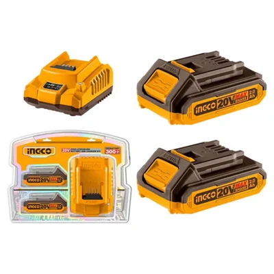 Ingco P20S 20V Lithium-ion Battery & Charger Kit (FBCPK1222)