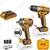 Ingco 20V Cordless Combo 13 mm (1/2") Impact Wrench & 10 mm Cordless Drill With Battery, Charger & Accessories Set (CKLI20271)