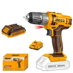 Ingco 10 mm 20V Lithium-Ion Cordless Drill with Battery & Charger, 1500 RPM (CDLI200518)