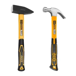 INGCO Hand Tools Combo of 8oz/220g Professional Claw Hammer and 200g Straight Machinist Hammer