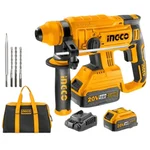Ingco 22 mm 20V Lithium-Ion Cordless Rotary Hammer Drill With Battery, Charger & Accessories, 1350 RPM (CRHLI212282)