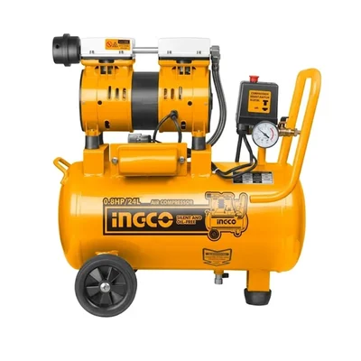 INGCO 24L Low Noise Air Compressor with 0.8 HP Copper Winding Motor and 8 Bar Max. Pressure (ACS175241)