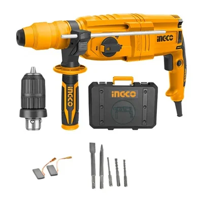 INGCO 800 W, 2.5 J, 1100 RPM Rotary Hammer Drill With Accessories (RGH9028-2)