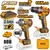 Ingco 2 Pcs 20V Cordless Impact Drill & Impact Wrench Combo Kit With Battery, Charger & Accessories (CKLI20275)