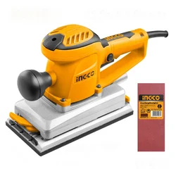 Ingco 110mm x 220mm 350 Watt Fast Clamp Finishing Sander With Sand Papers, 11000 RPM (FS35028)