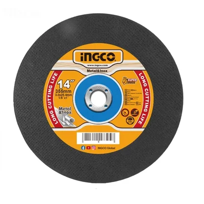 Ingco 25 Pcs 355mm(14")X3.0mm(1/8")X25.4mm(1") Abrasive Metal Cutting Disc (MCD303558)