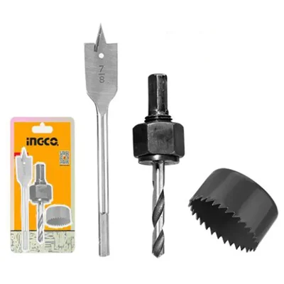 Ingco 3 Pcs Lock Installation Hole Saw Set (AKHS302)